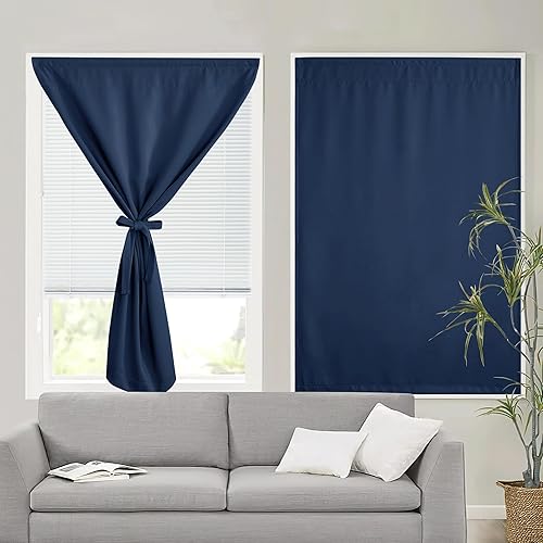 Miniatura 200 de RYB Home 2 paneles de cortinas de privacidad para puerta francesa, cortinas de oscurecimiento de habitación y cortinas con aislamiento térmico