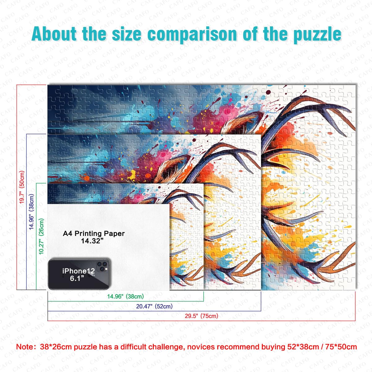 Puzzle per adulti 2000 pezzi alce rompicapo puzzle con pezzi completamente ad incastro a forma casuale 70 x 100 cm per adolescenti 14+
