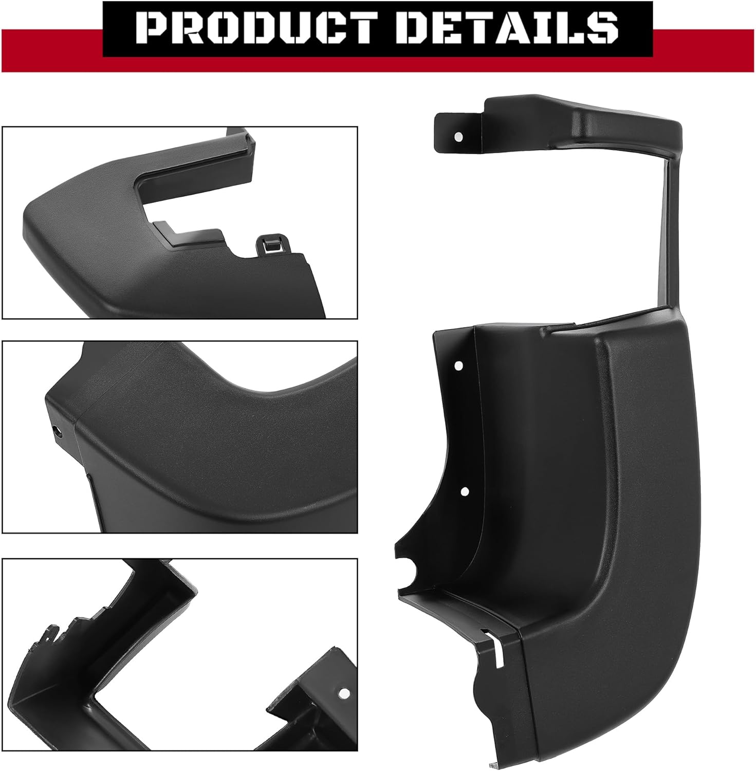 HECASA Rear Bumper End Cap Cover Compatible with 2015-2019 Ford Transit 150 250 350 350HD Replacement for CK4Z-17F774-DC FO1105137 Right Passenger Side Rear Bumper Corner Cover