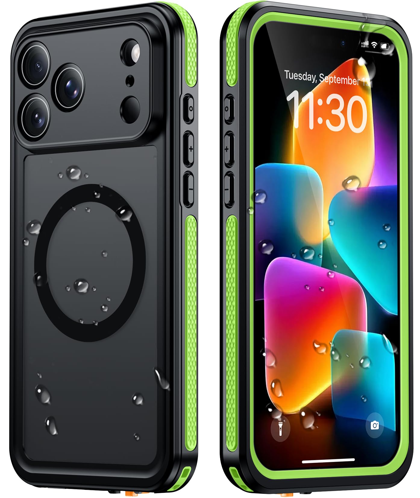 Temdan Designed for iPhone 18 Pro Max Case Waterproof, Green