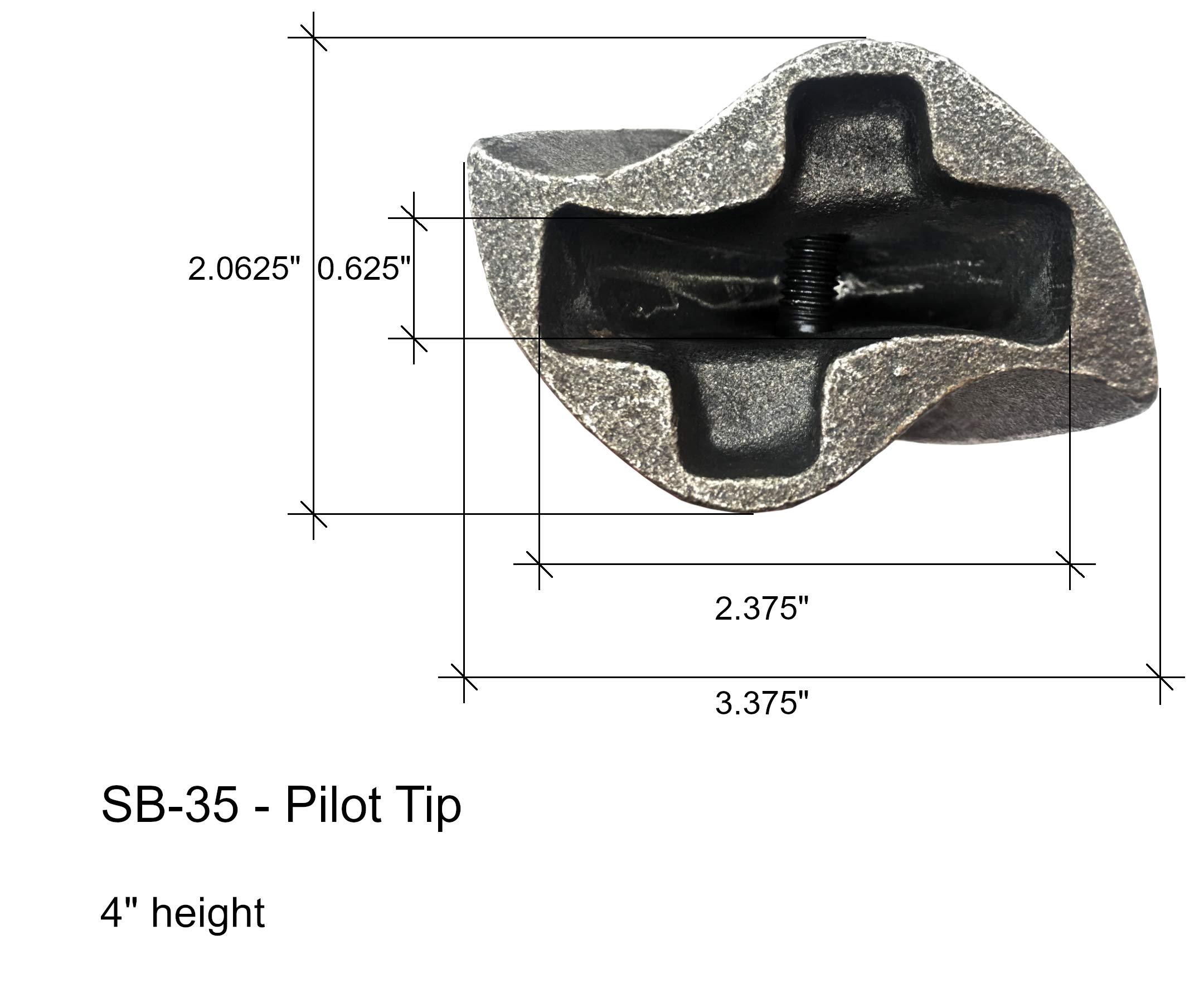 Penetrating Auger Pilot Tip with Bolt & Nut - Pengo 133402 / SB35