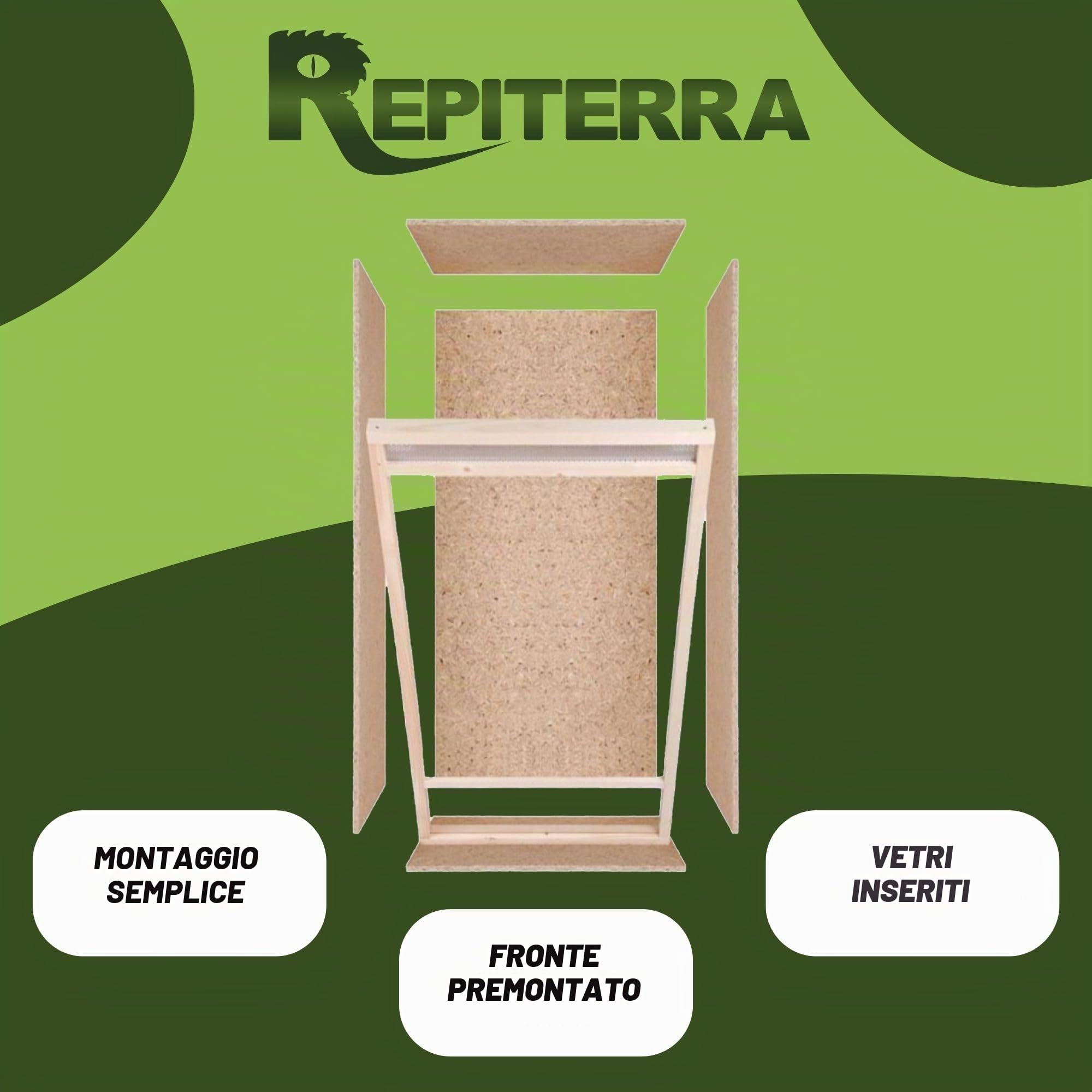 Terrario alto con ventilazione frontale 60 x 120 x 60 cm