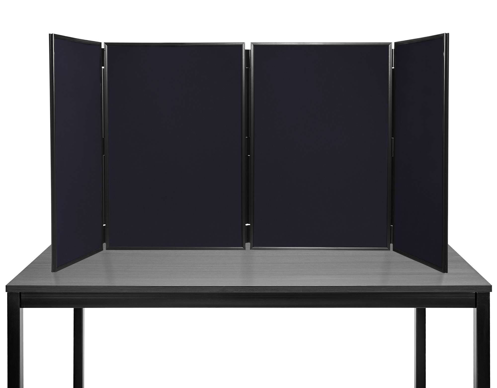 Panelwarehouse Folding Large Desktop Display Board Stand 4 Panel Maxi (Black with Black Frame) - 11 Colours