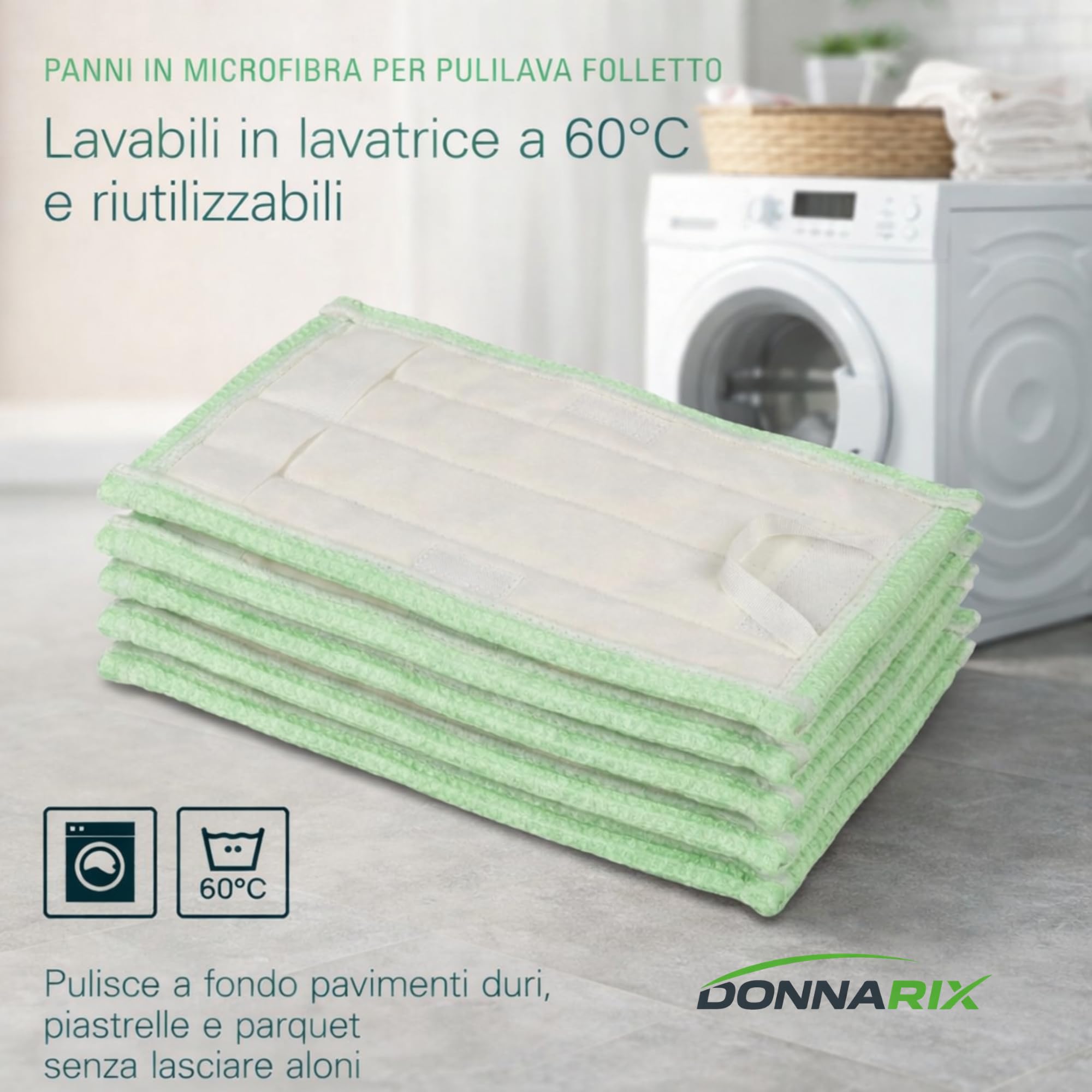 18 Panni Lavapavimenti Folletto - MISURA 100% COMPATIBILE: 31 x 17 cm - Panni Folletto Lavapavimenti Compatibili SP520/530 in Microfibra Lavabili e Riutilizzabili per Pavimenti Multisuperficie