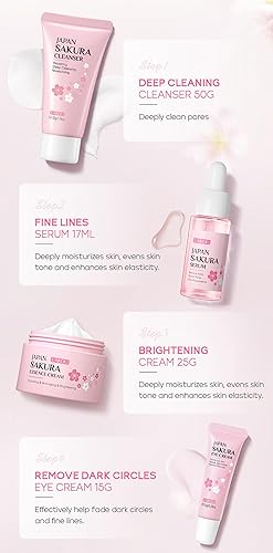 Miniatura 5 de Skin Daily Skin Care Set Suave Limpieza y Cuidado de la Piel Adolescentes y Mujeres Set de Regalo Incluye Serum Limpiador Esencia Crema para Ojos (4