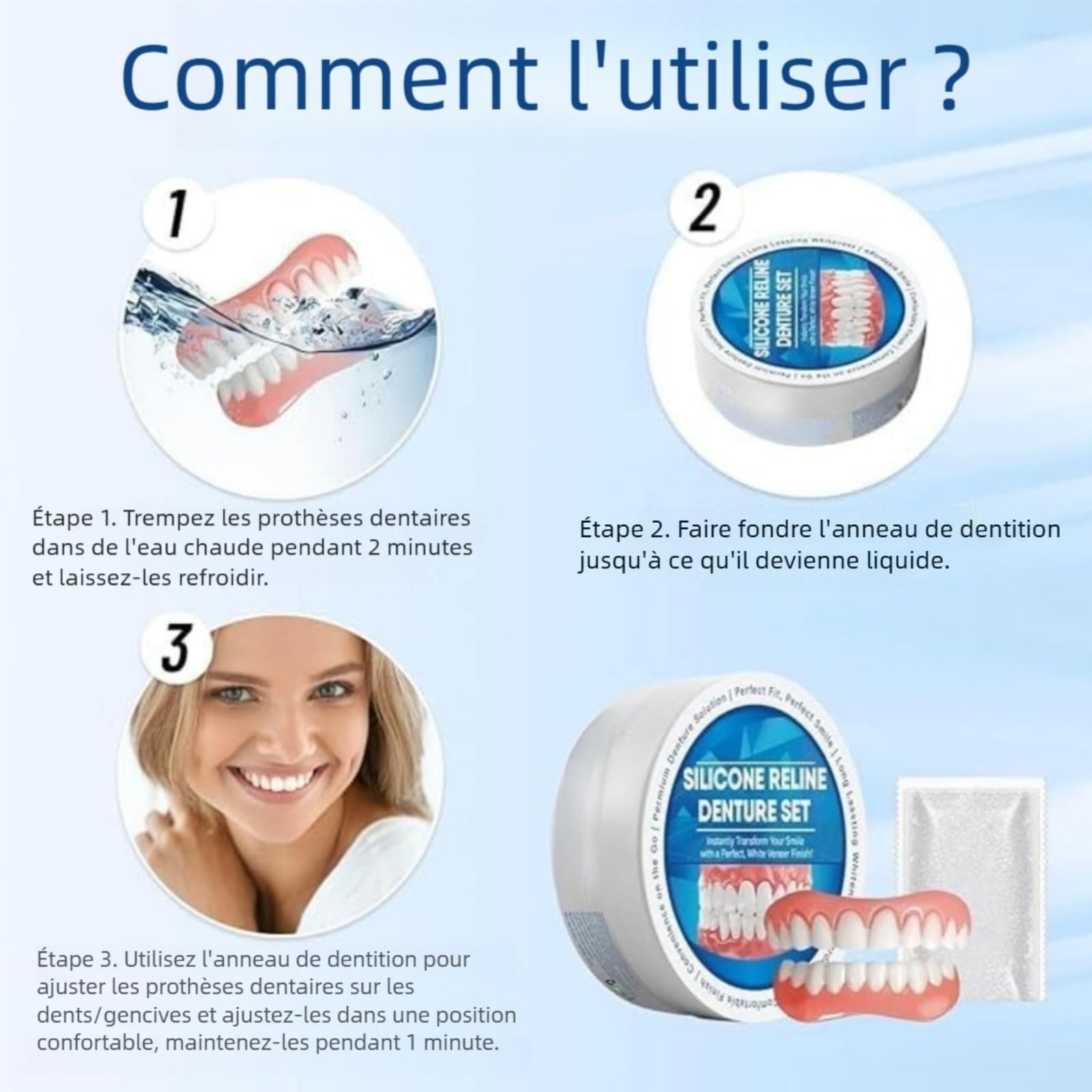Protesi Dentale in Silicone per Uomini e Donne, Apparecchio Dentale | Protesi dentale in silicone regolabile, comfort ottimale, aspetto naturale per un sorriso perfetto immediato