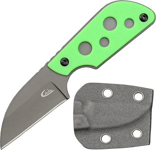 Ccanku C1297 - Cuchillo de hoja fija para el cuello, hoja 9Cr18Mov G10 con mango EDC para exteriores, campamento, senderismo, pesca, caza con funda