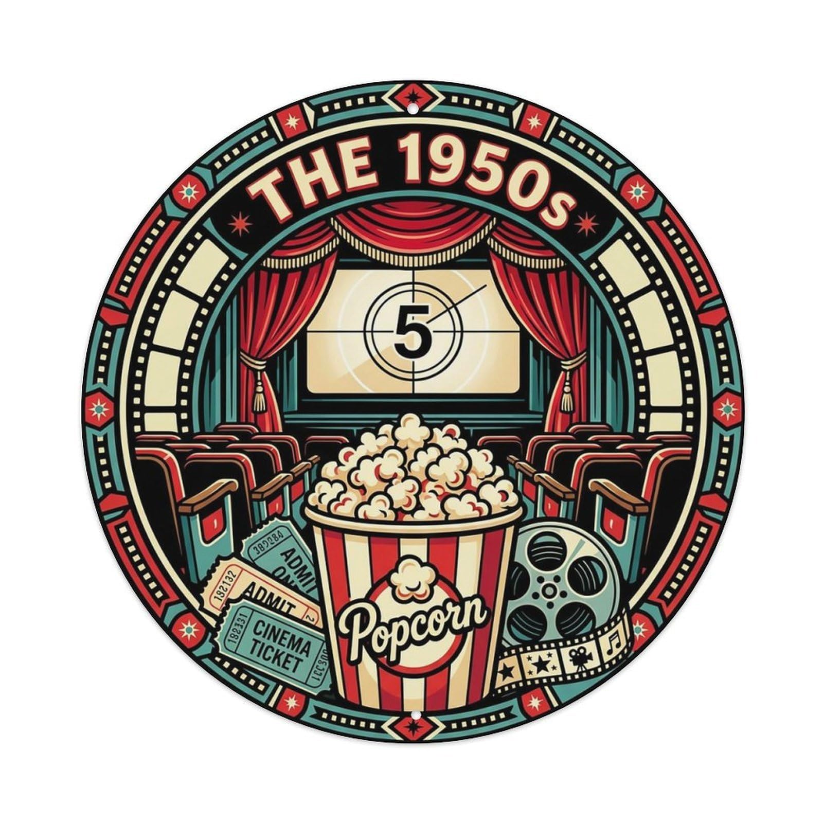 Vintage Retro Movie Theater Popcorn Tickets Metal Tin Sign
