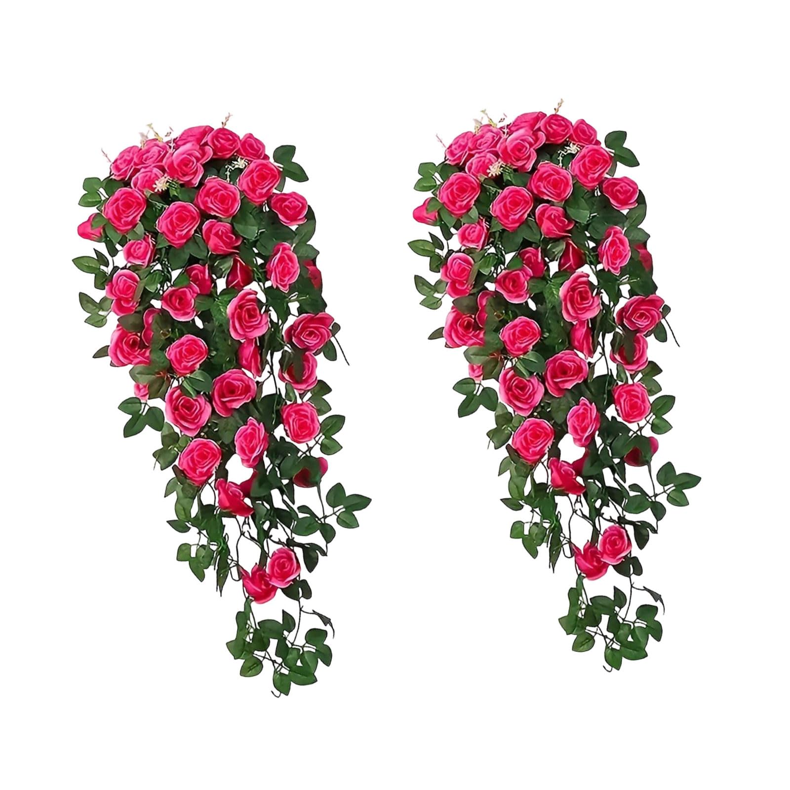 NVOQILIN Realistic Rose Flower Vine Hanging Decoration Ideal for Home Offices Parties Event Indoor Outdoor Use Realistic Fraudulent Roses for Partitions