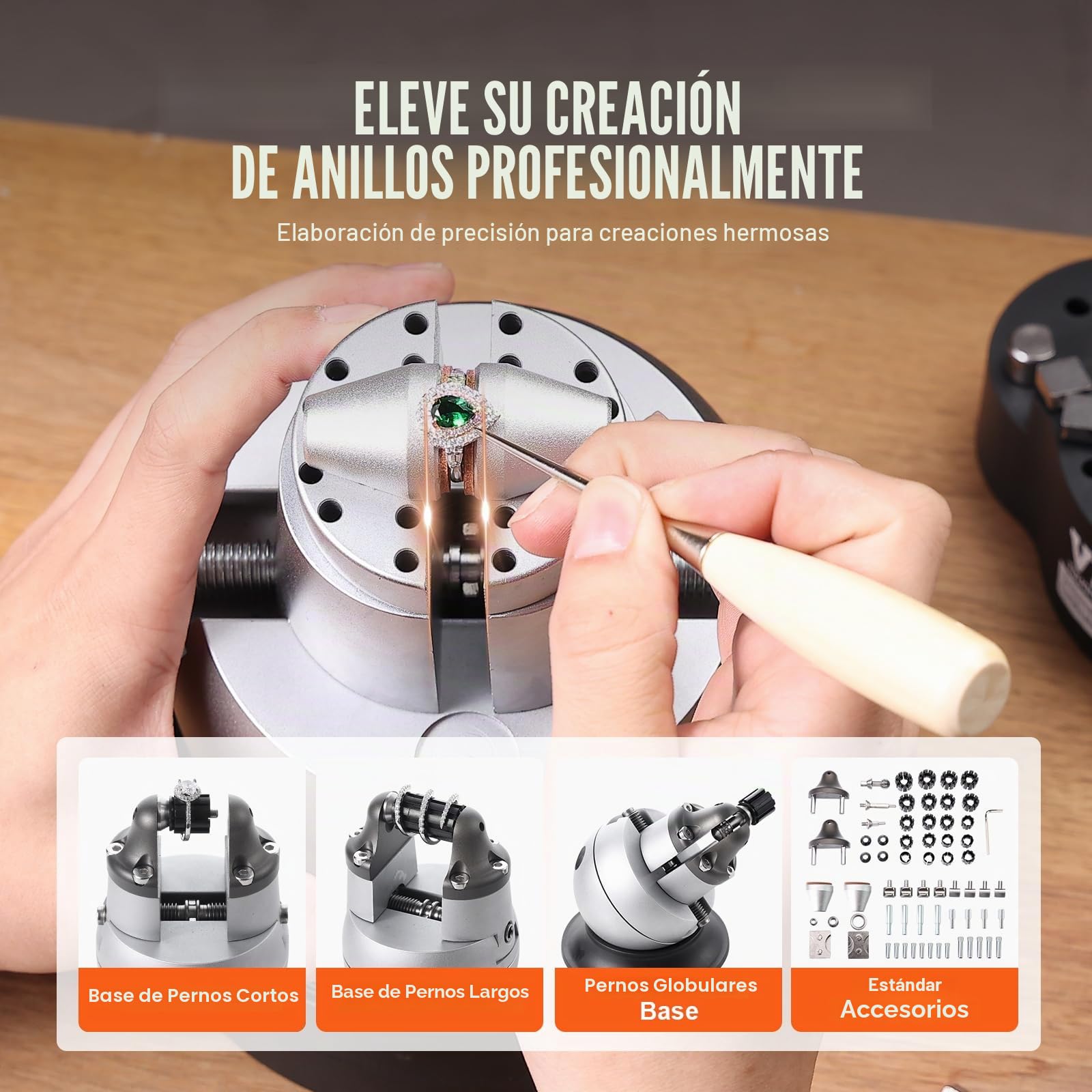 VEVOR Tornillo de Banco de Bolas para Grabador 127 mm, Base Giratoria de 360° Tornillo de Banco, Mandíbula Ajustable con 69 Accesorios, Herramienta de Ajuste de Grabado para Joyería de Precisión