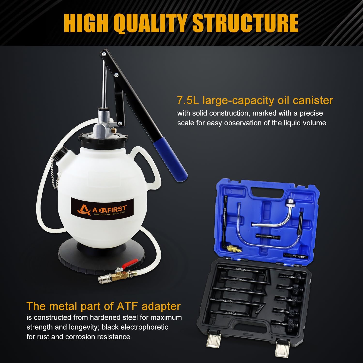 Automatic Transmission Fluid Pump ATF Refill Tool Kit, 7.5L Manual Automotive Oil Transfer Filler System with 15PCS ATF Adapters Fit Audi Mercedes Benz VW Ford BMW Infiniti Nissan Volkswagen
