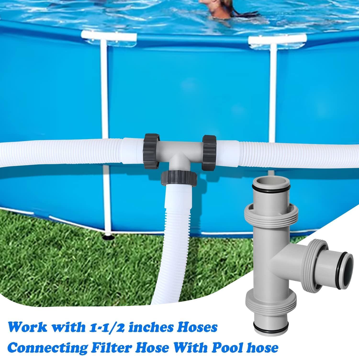 Connettore per tubo flessibile da piscina da 1,5 a 1,5 pollici