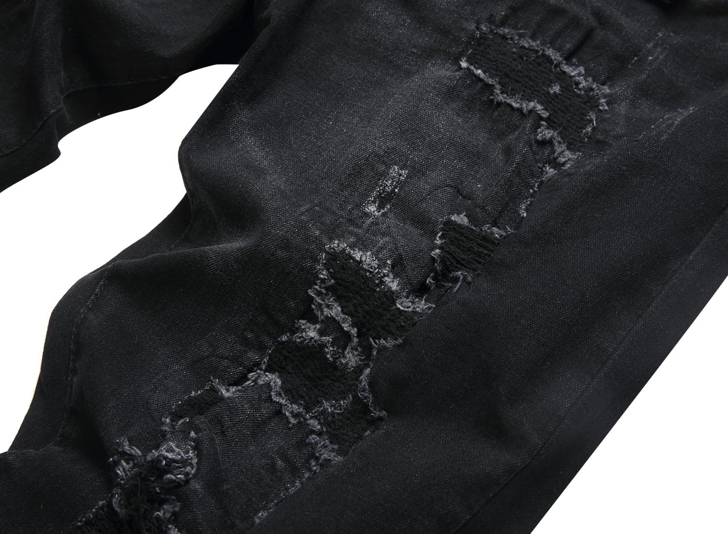 DANT BULUN Men's Ripped Distressed Destroyed Slim Fit Straight Leg Denim Jeans