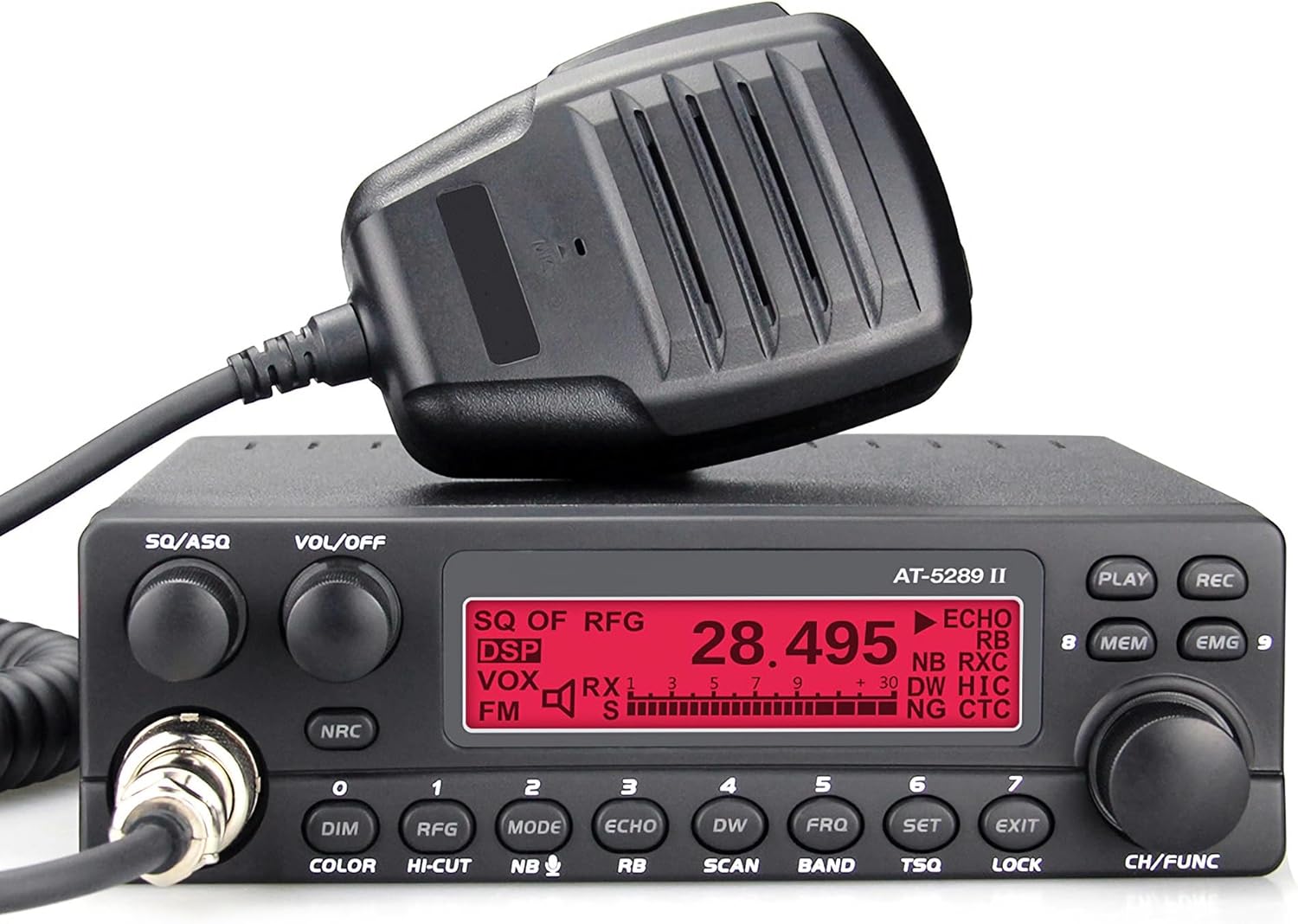 10 Meter Transceiver 50W AM/FM Programmable with NRC Noise Reduction AT-5289 II, CTCSS/DCS, Recording, Dual Watch & SWR Ham Radio
