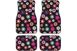 Abstract Hippie Flowers Car Mats