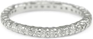 The Collegiate Standard 925 Sterling Silver Eternity Band Ring with Simulated Diamonds/Wedding Bands/Promise Rings