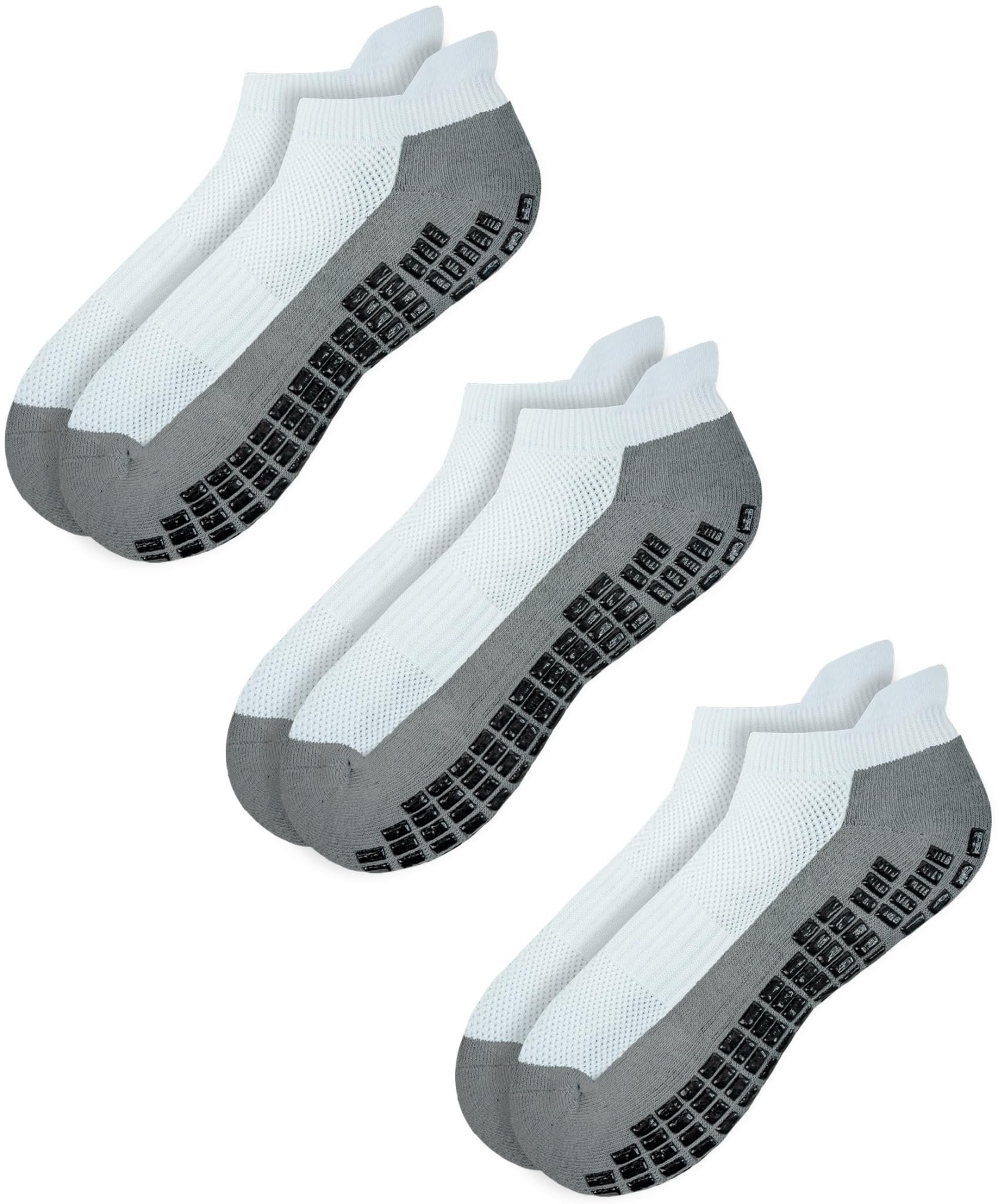 RATIVE Anti Slip Non Skid Ankle and Crew Socks with Grippers for Men Women