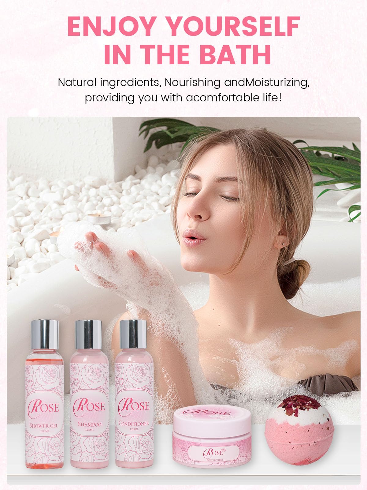 Bade-Geschenk-Set für Frauen, entspannendes Spa-Selbstpflege-Set für Mutter, Schwester, Ehefrau, Tante, Heimbad-Pflegepaket, Dankeschön-Geschenk, Geburtstagsgeschenk für Frauen, Freundschaftsideen