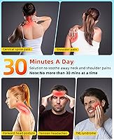 Vista 8 de Ensanchador de Cuello con Calefacción para Alivio del Dolor, Dispositivo de Tracción Cervical de Cuello y Hombro Inalámbrico con 3 Niveles