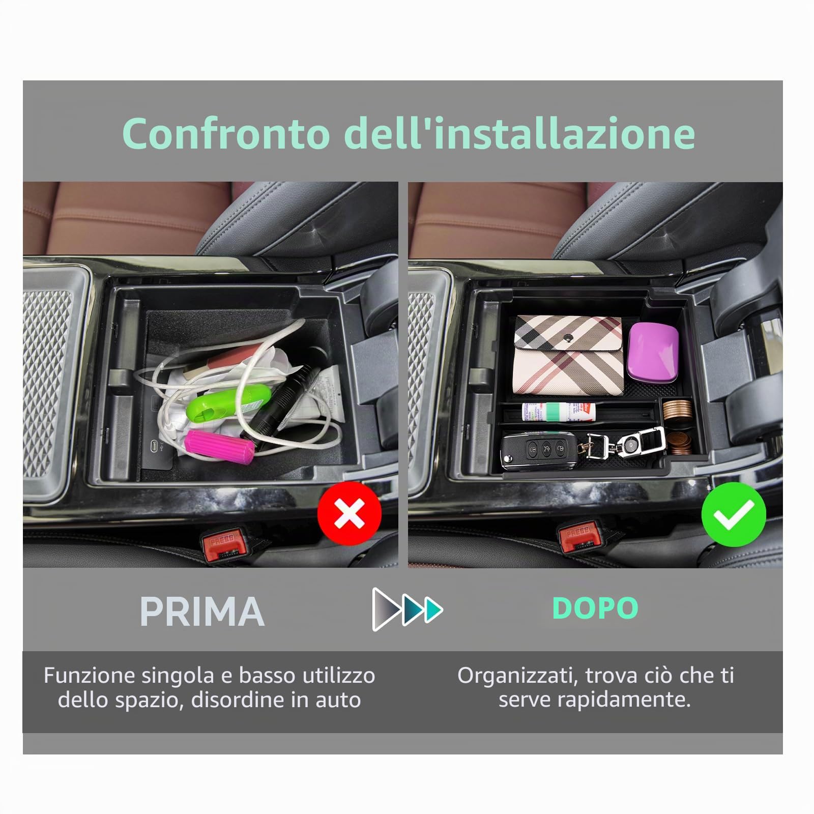 GAFAT Compatibile con Range Rover Evoque 2019-2025 2026 Contenitore per Console Centrale, Evoque L551 Organizer per Braccioli, Vano Portaoggetti, Accessori Evoque