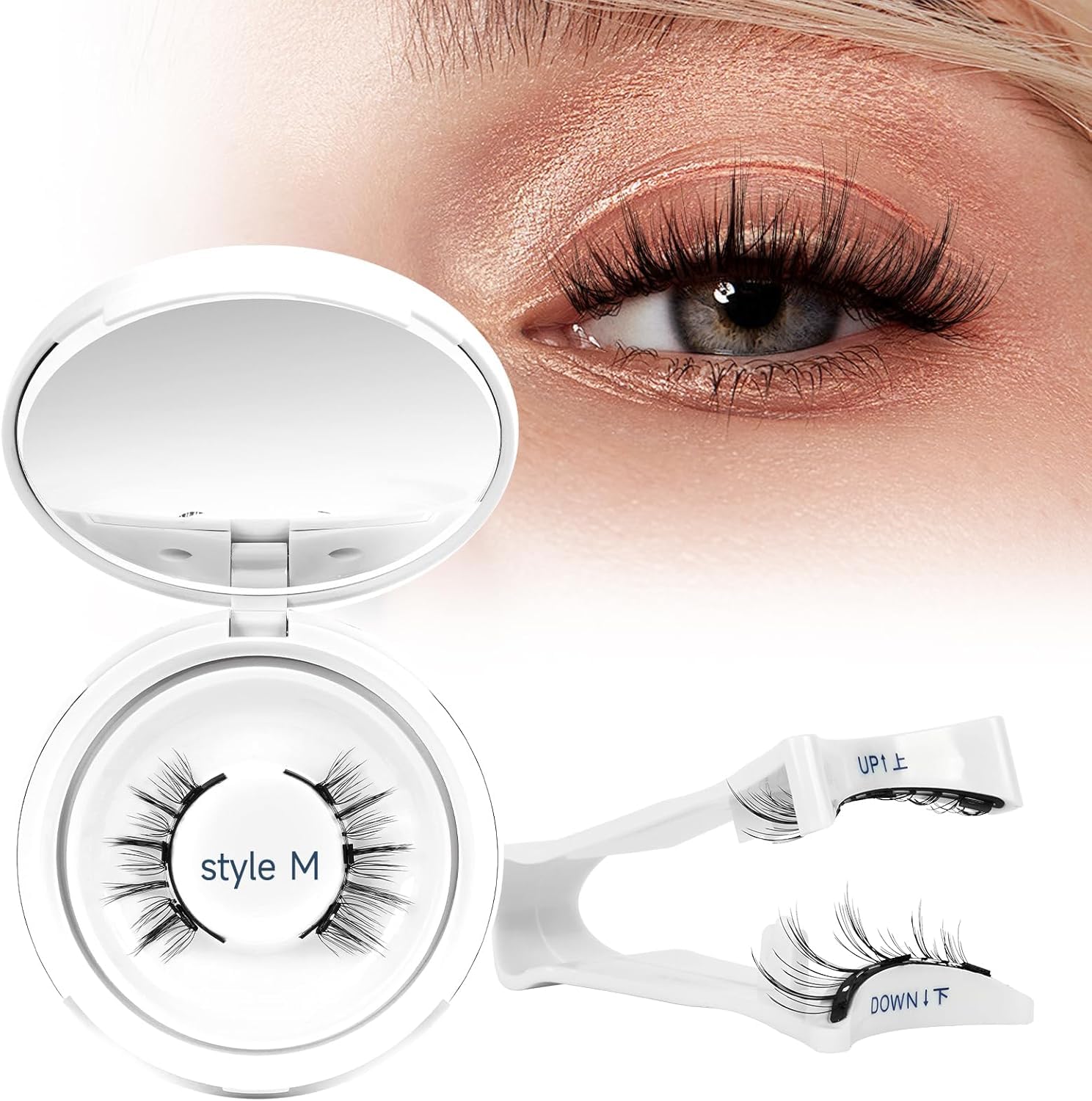 MayMax Pestanas Magneticas Reutilizables con Aplicador - Pestanas Postizas con Eyeliner Magnetico, Sin Pegamento, Volumen Natural en Segundos