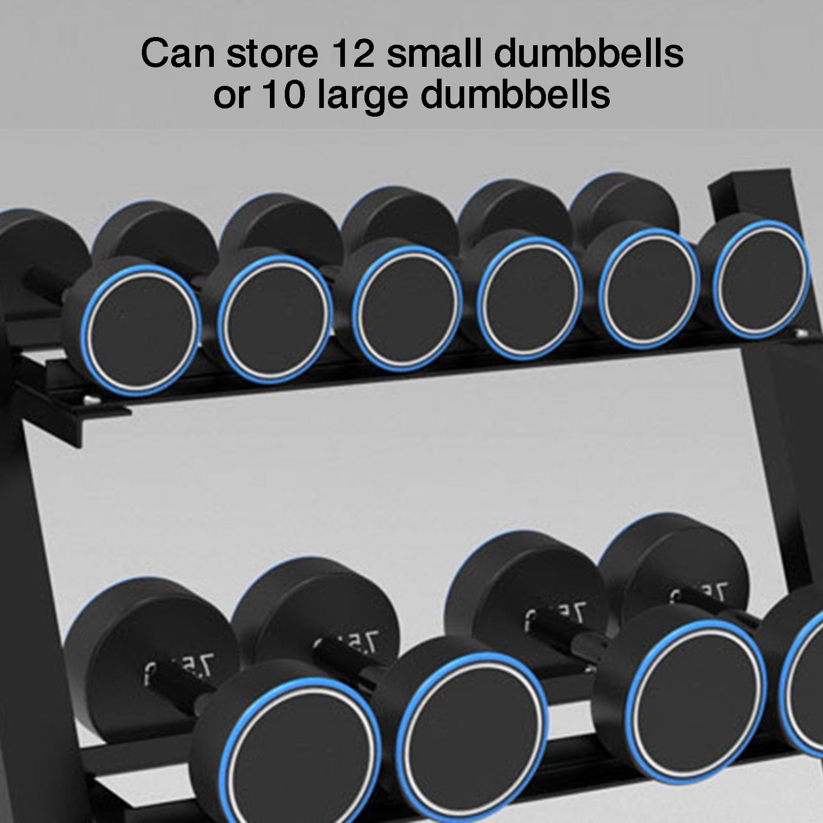 Porta Manubri A 2 Livelli, Rastrelliere For Attrezzature Da Palestra Domestiche/Commerciali, Spaziatura Regolabile, Capacità Di Peso 150 Kg, For Display Con Esagonale/Rotondo