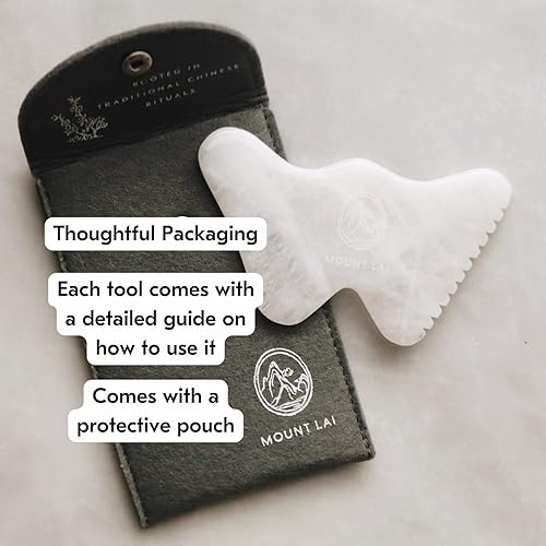 Miniatura 6 de Mount Lai - La herramienta de escultura Vitality Qi White Jade Gua Sha  Herramienta de escultura facial para el cuidado de la piel  Herramienta