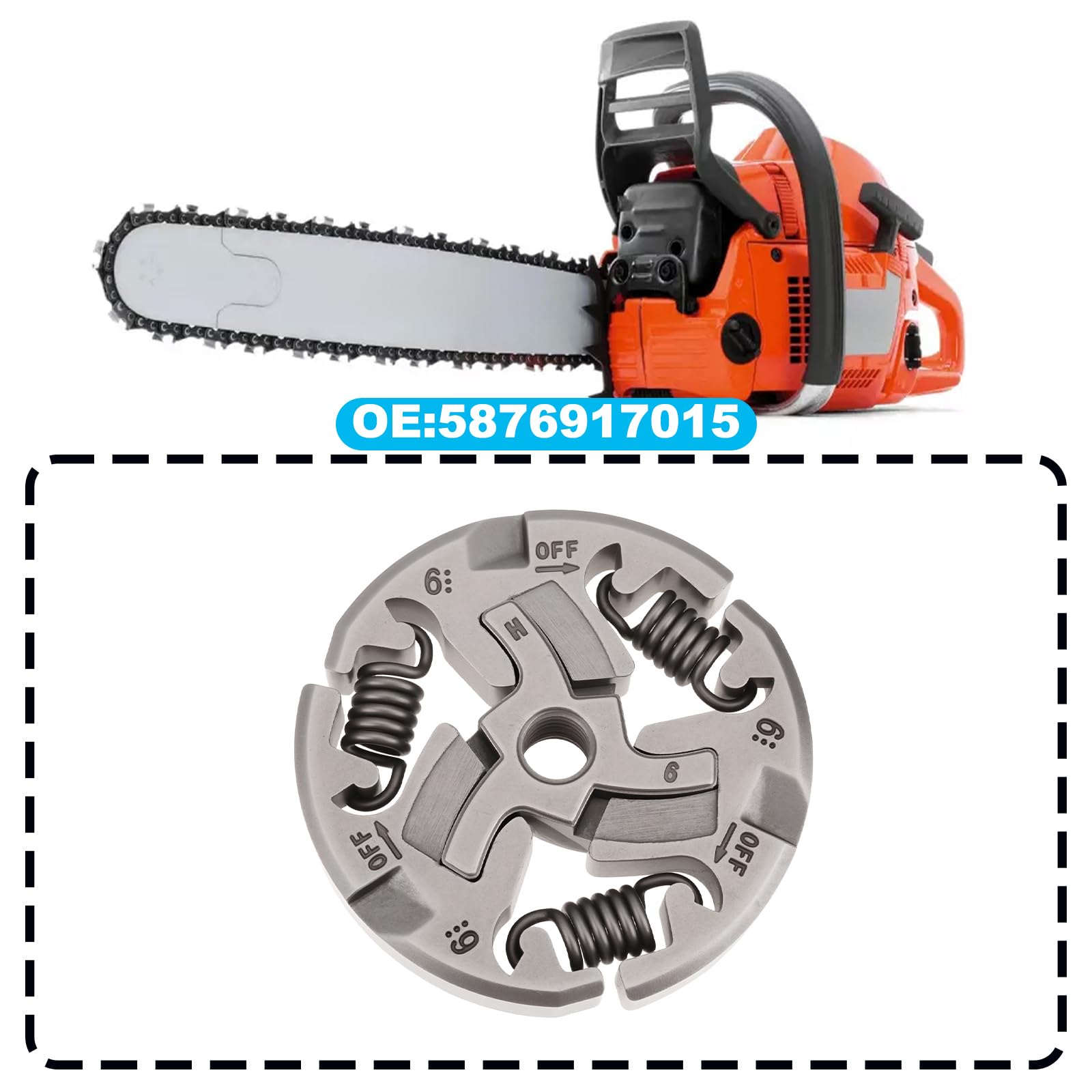 1x Kettensägenkupplungsfeder 5876917015 Kompatibel mit Husqvarna 357 357XP 359