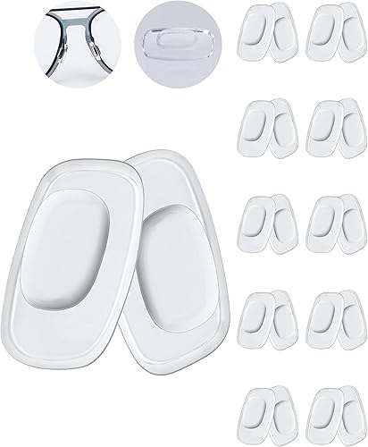 Miniatura 6 de MYCOURAG 10 pares de almohadillas de nariz de goma de silicona, 0.827 in x 0.472 in, piezas de nariz de repuesto para lentes, gafas, gafas de sol