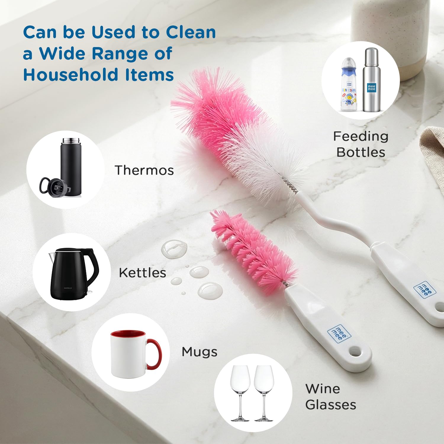 Mee Mee Bottle Brush - Safe & Easy Cleaning -9