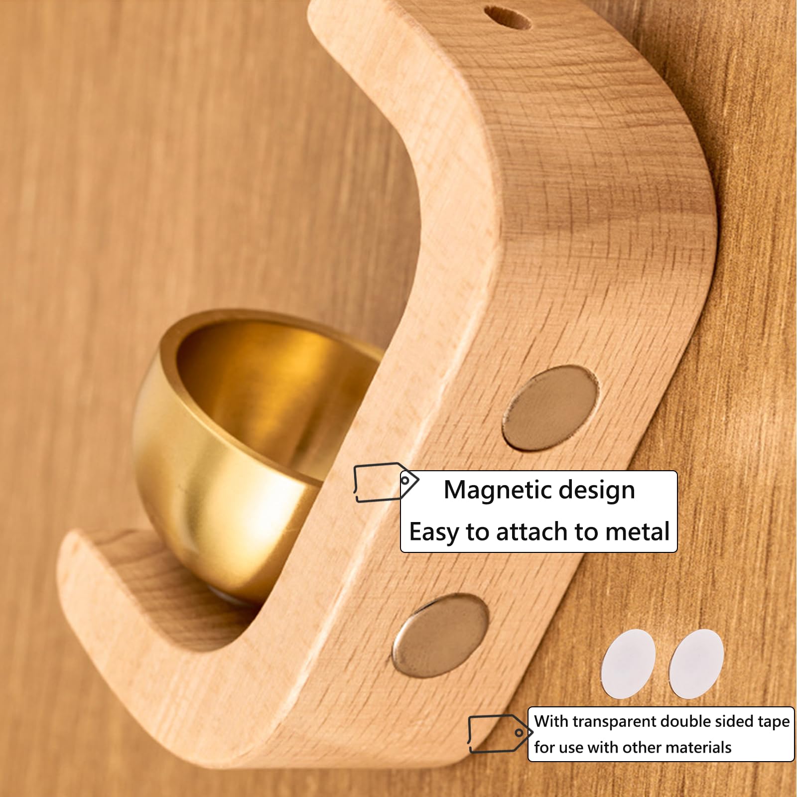 Magnetic Door Chime Bell, Wooden Shopkeepers Bell for Door Opening 1