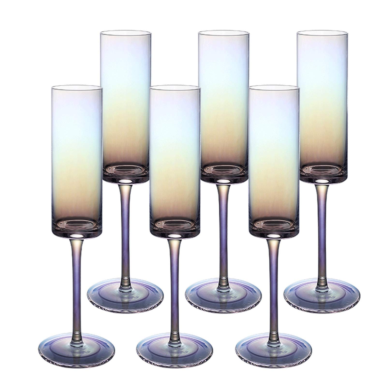 Copas de champán de vidrio sin plomo SISWIM de cristal claro y brillante