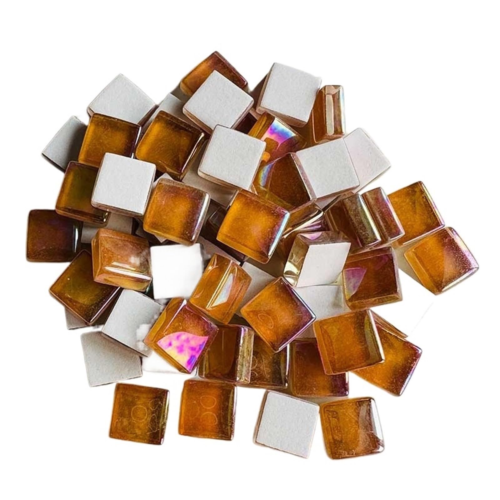 Mtadsbkfp Color2 Mixed Colour Stained Glass Mosaic Tiles, Ceramics Mosaic Tiles Multicolor Square Glitter Glass Mosaic Tiles For Diy Crafts 100G(Color2)