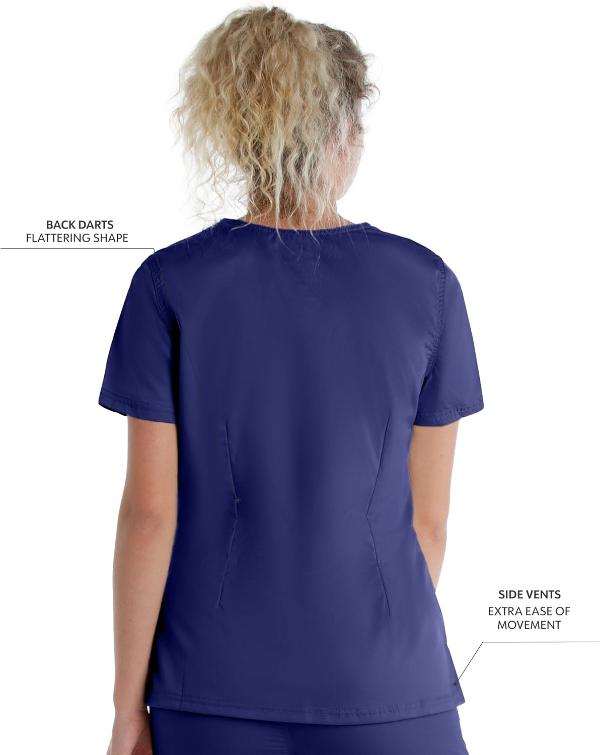 Landau Proflex Tailored Fit Stretch 3-Pocket Mock Wrap Scrub Top for Women 4161 - Image 3