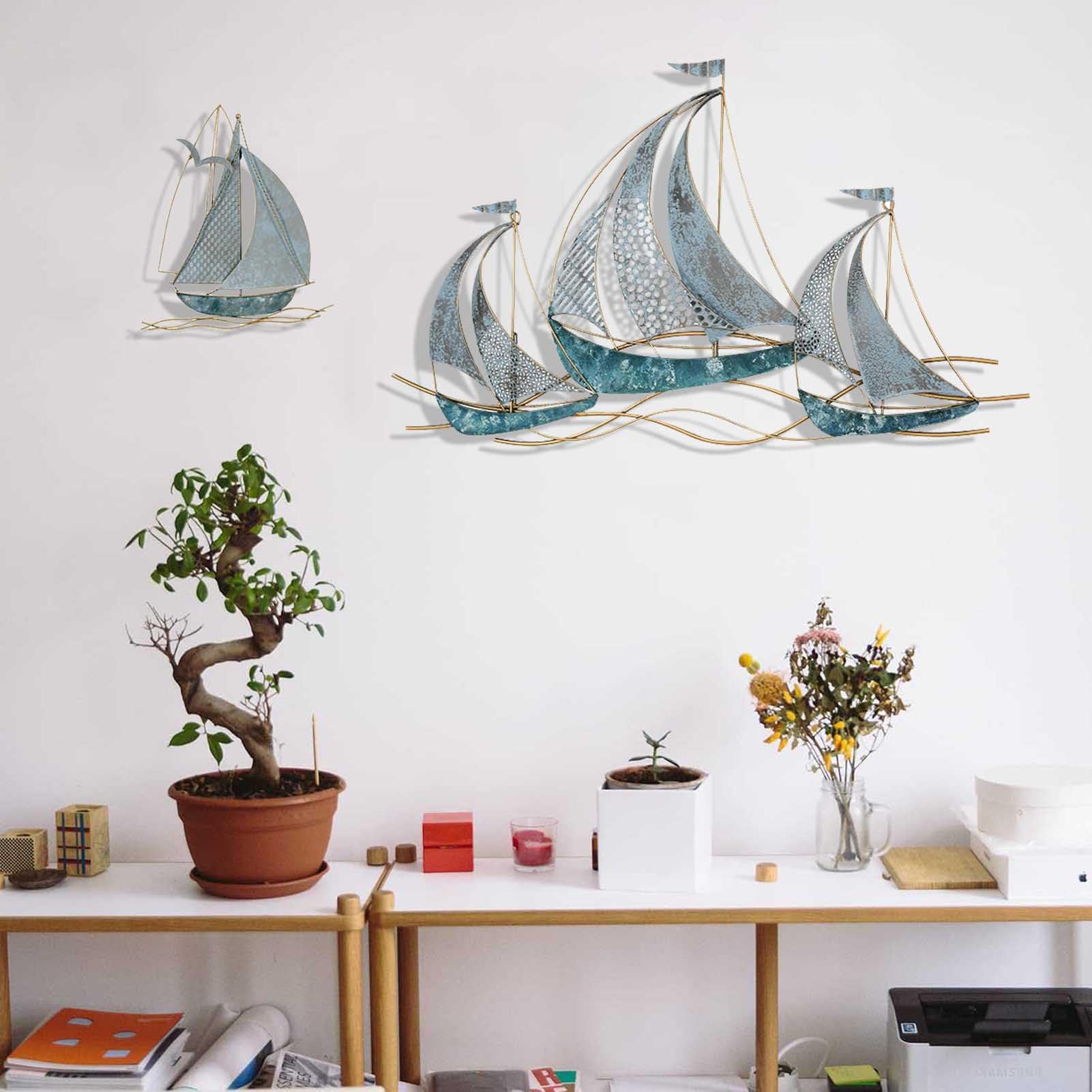 Maritime Wanddeko Aus Holz - 3-teiliges Set Mit Möwen Für Wohnzimmer & Schlafzimmer