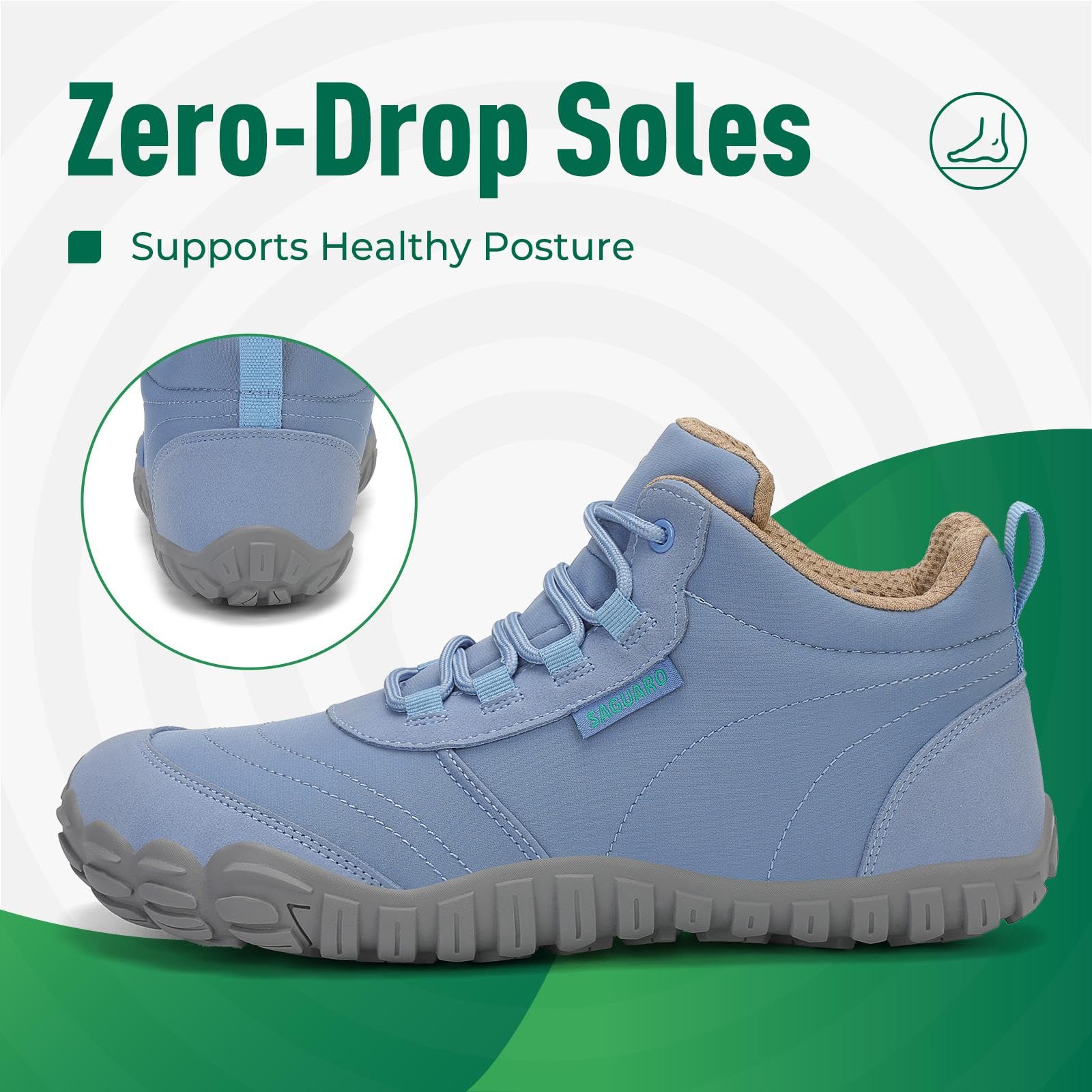 SAGUARO Barefoot Shoes Uomo Scarpe Barefoot Donna Scarpe Minimaliste Scarpette a Piedi Nudi Antiscivolo Scarpe Trail Running Traspiranti Scarpe Dita, EU Gr.36-48