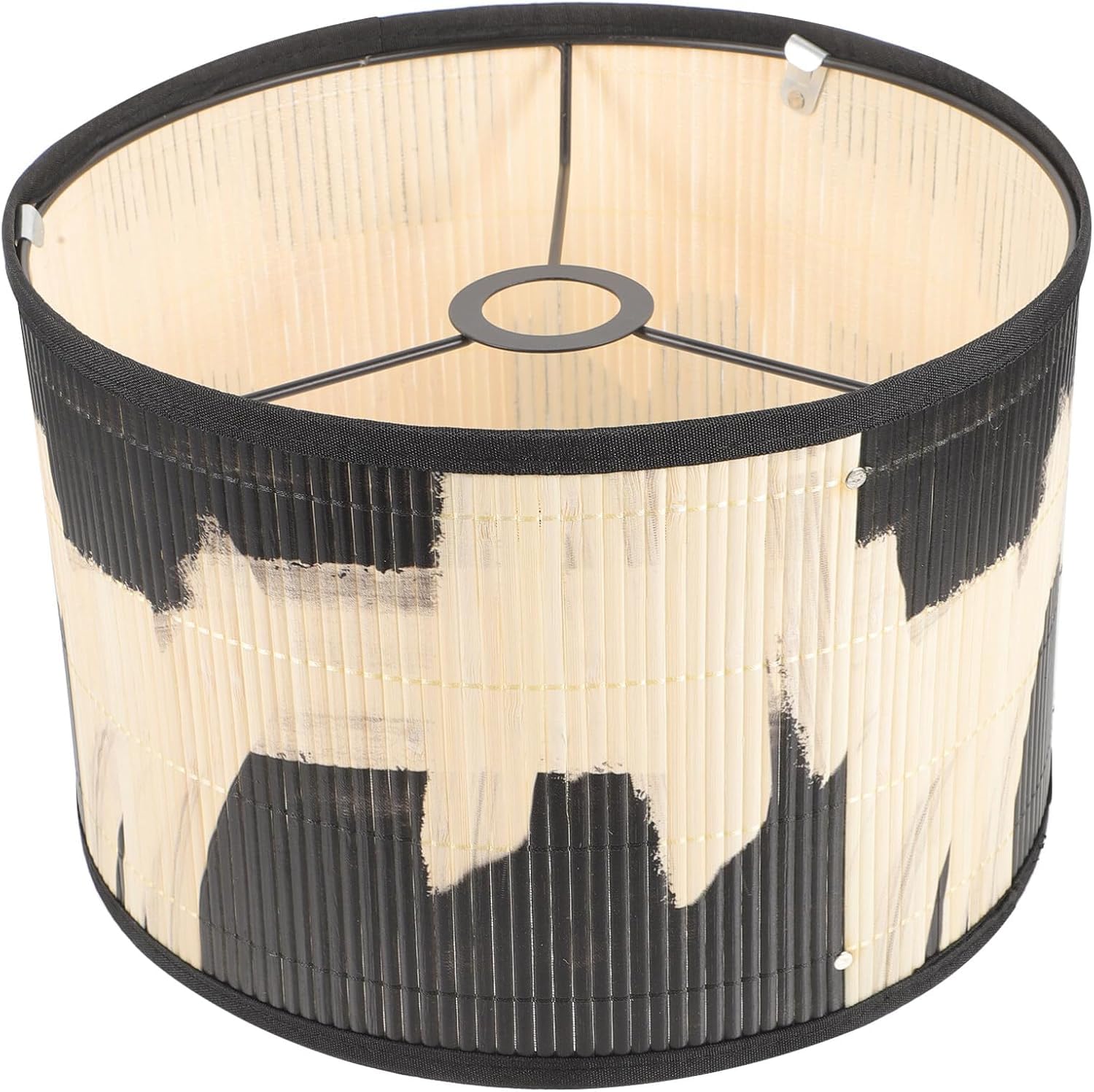 Niltracy Multi Bamboo Lamp Shade, Vintage Drum Lampshade Chandelier Lamp Cover Replacement Light Accessory For Pendant Floor Light, 30X30x20cm