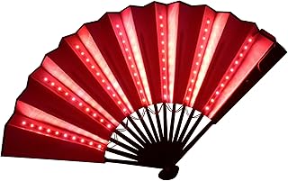 LED Folding Fan: The Complement Parties, Festivals, Clubs and Music Concerts (Red)