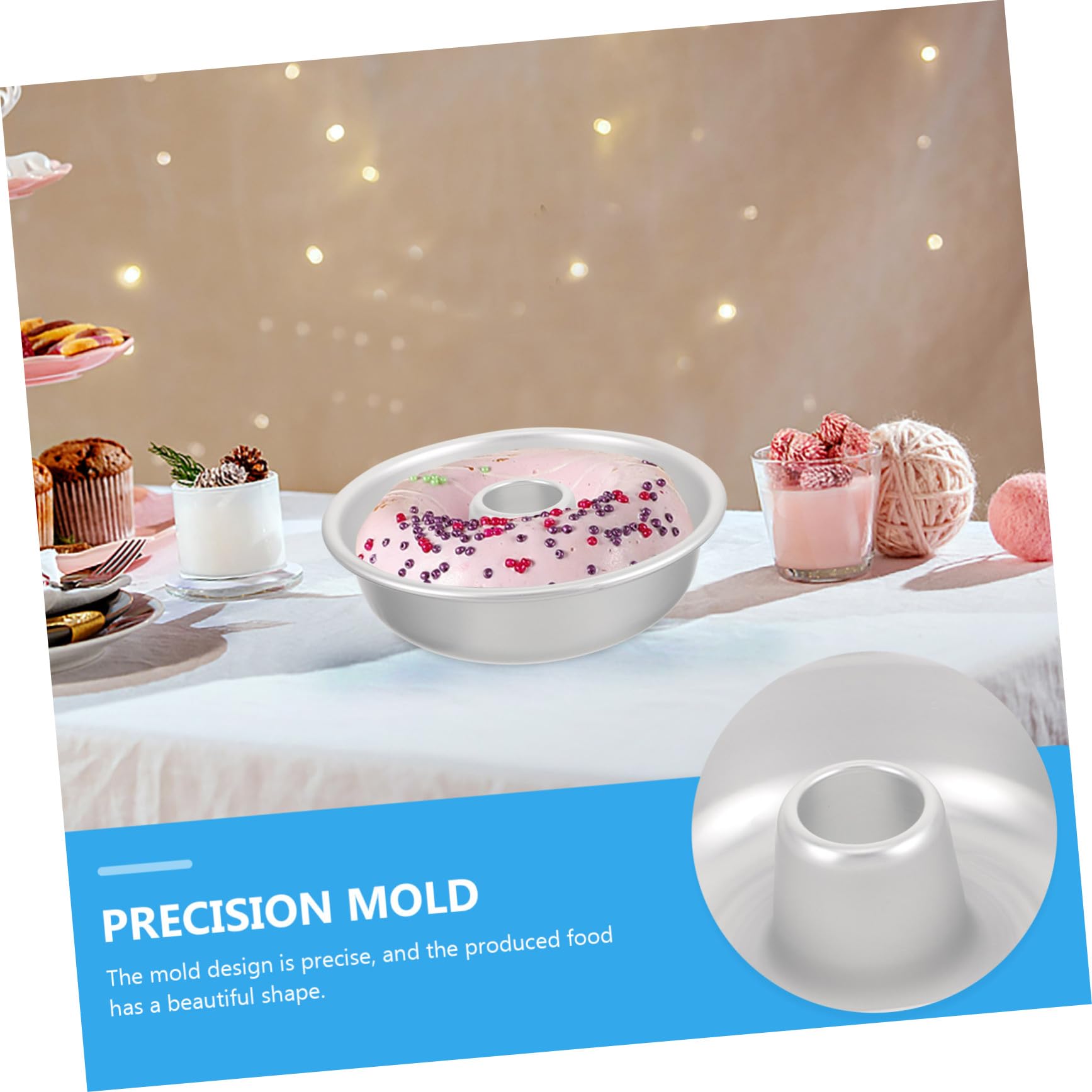 DOITOOL Moule à Gâteau Antiadhésif en Alliage D'aluminium Argenté, Résistant Four, pour Boutique de Pâtisserie Professionnelle