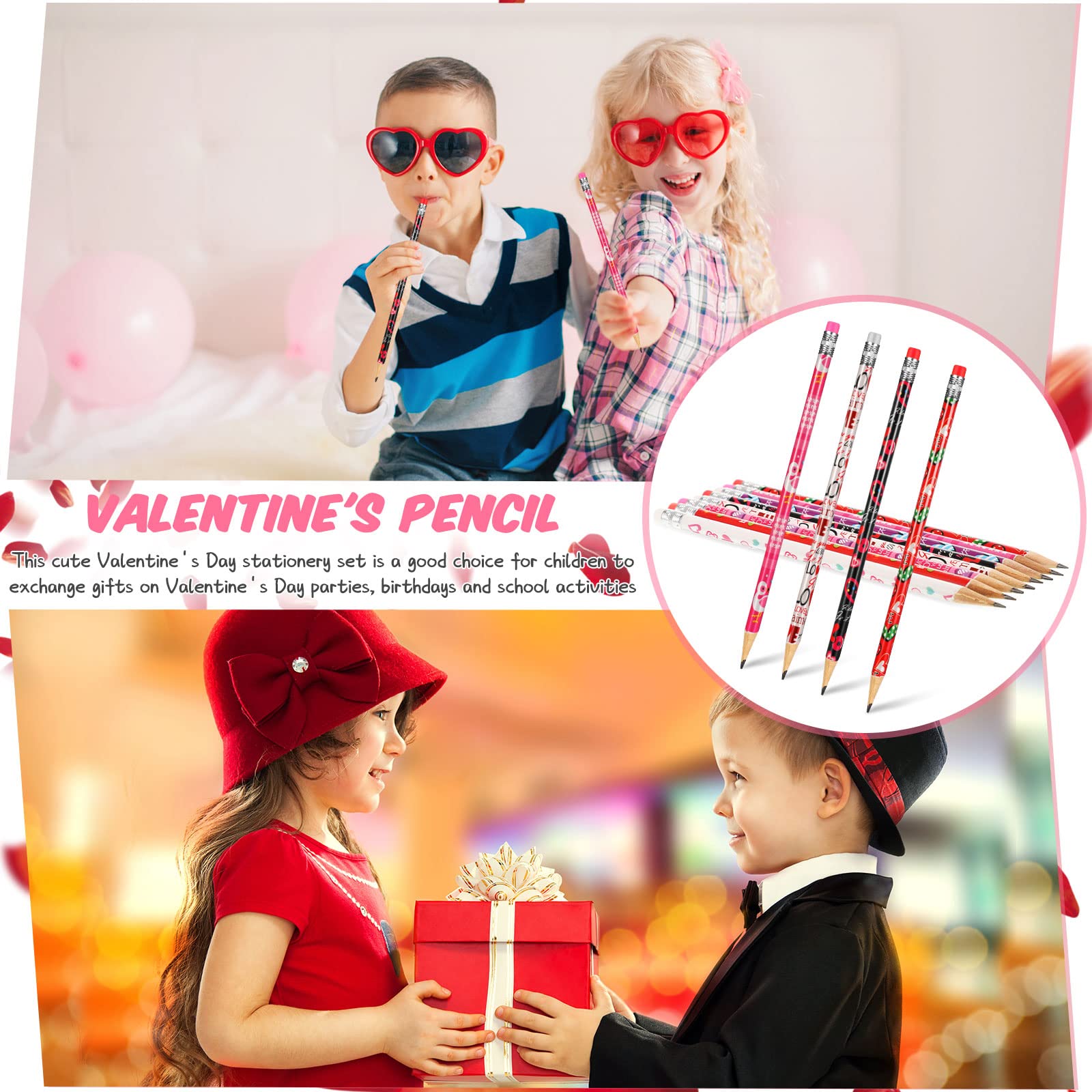 SAVITA 20pcs Crayons à Papier Bleus Avec Anneau Doré, Thème Dessin