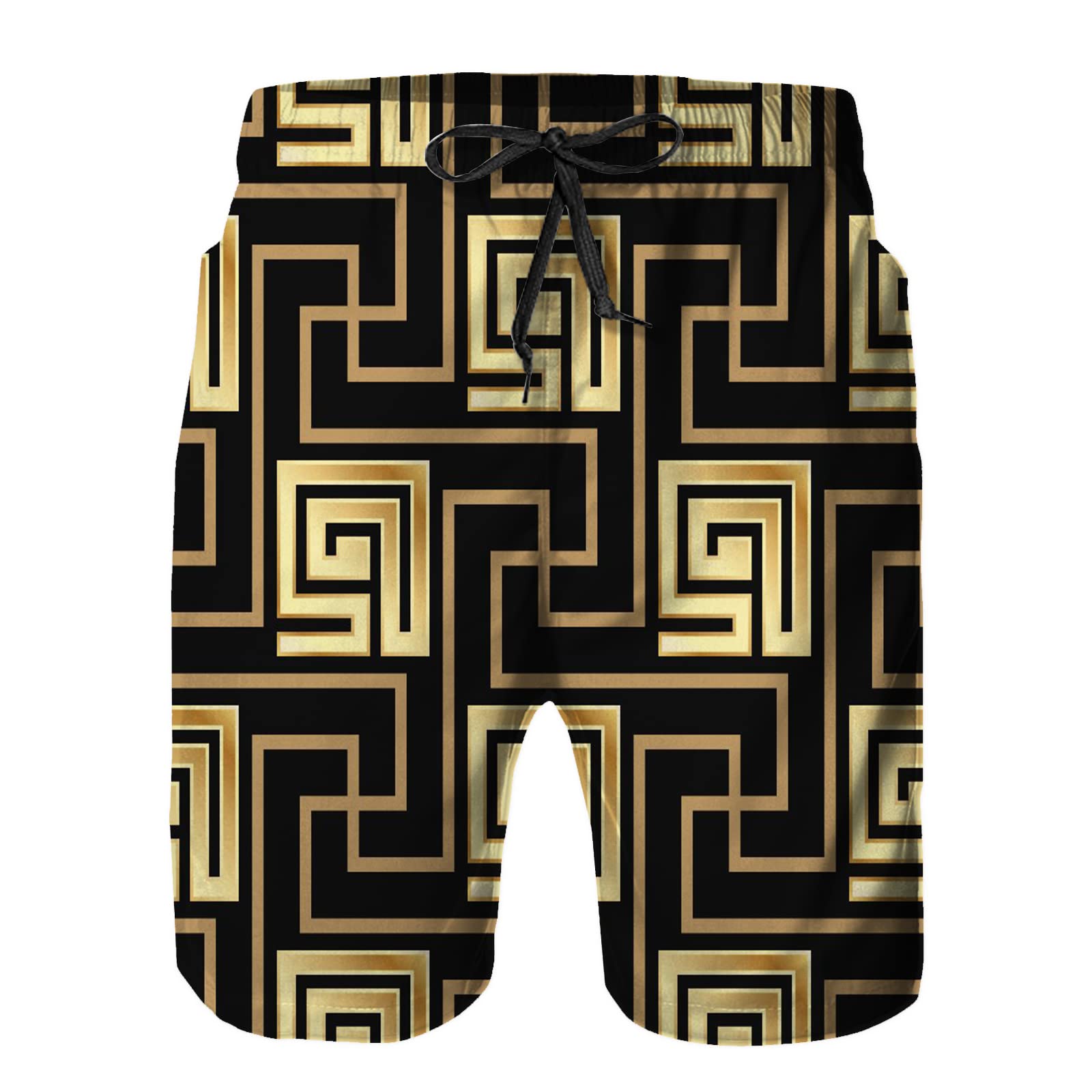 AIRMARK Mens Swim Trunks, Quick Dry Summer Board Beach Shorts with Mesh Lining and Pockets