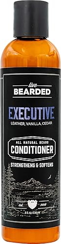 Live Bearded Acondicionador para barba  Ejecutivo  Acondicionador facial para cabello  8 onzas  Fortalece y suaviza  Ingredientes totalmente