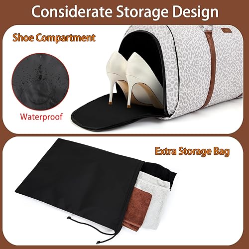 Miniatura 2 de Bolsa de lona convertible para ropa de viaje, de mano, con bolsa de aseo personal, bolsa grande de fin de semana para hombres y mujeres, 2 en 1,