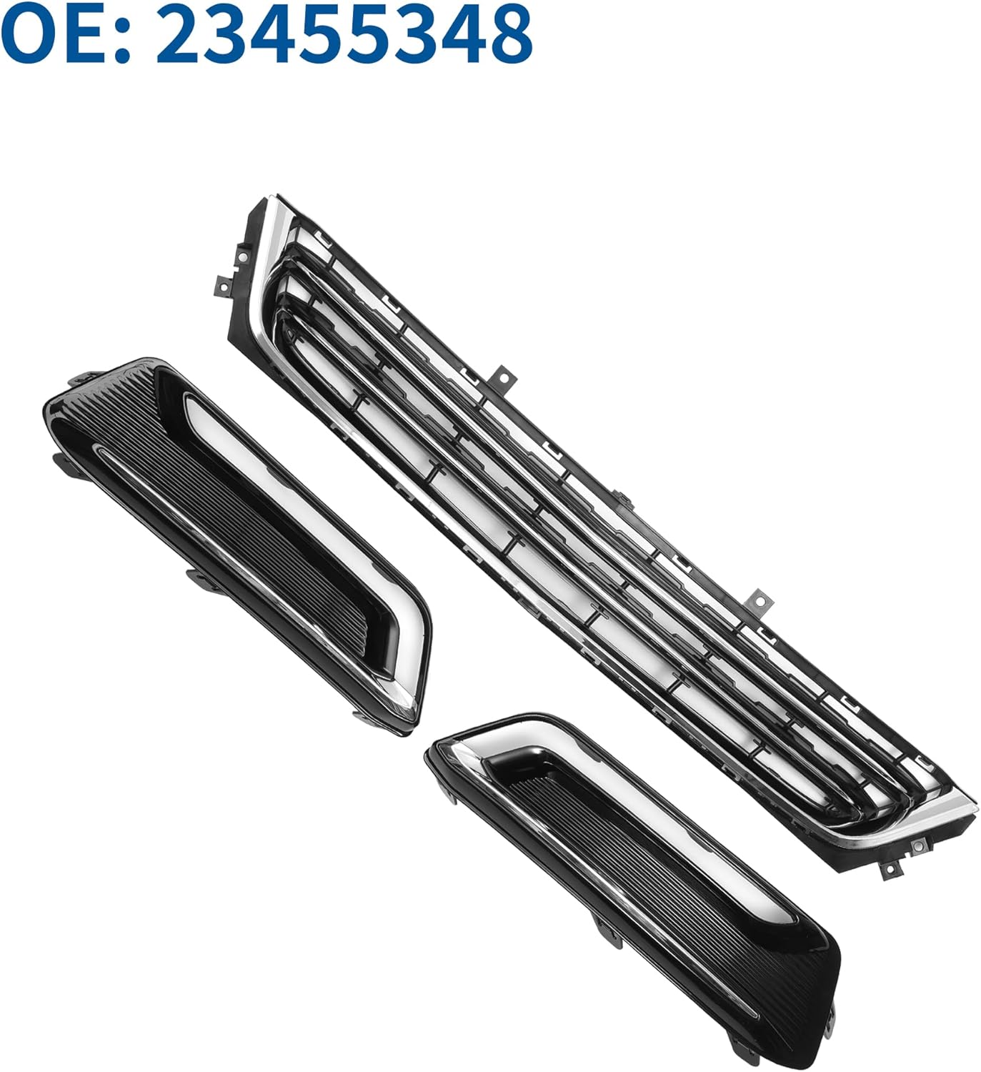 X AUTOHAUX No.23455348 Front Lower Hood Bumper Grille Grill Fog Light Grille Cover for Chevrolet Impala 2014-2020 Front Lower Bumper Kidney Grille Grill Chrome Silver Tone Black 1 Set