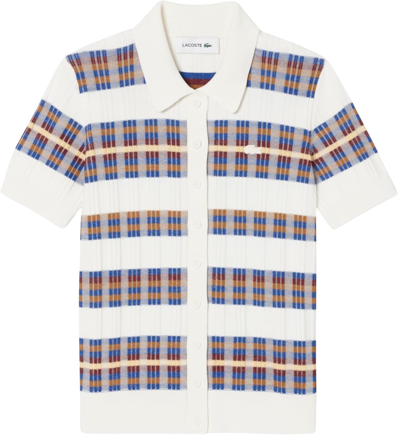 Lacoste Women's Short Sleeve Knitted Polo Sweater W/Buttons