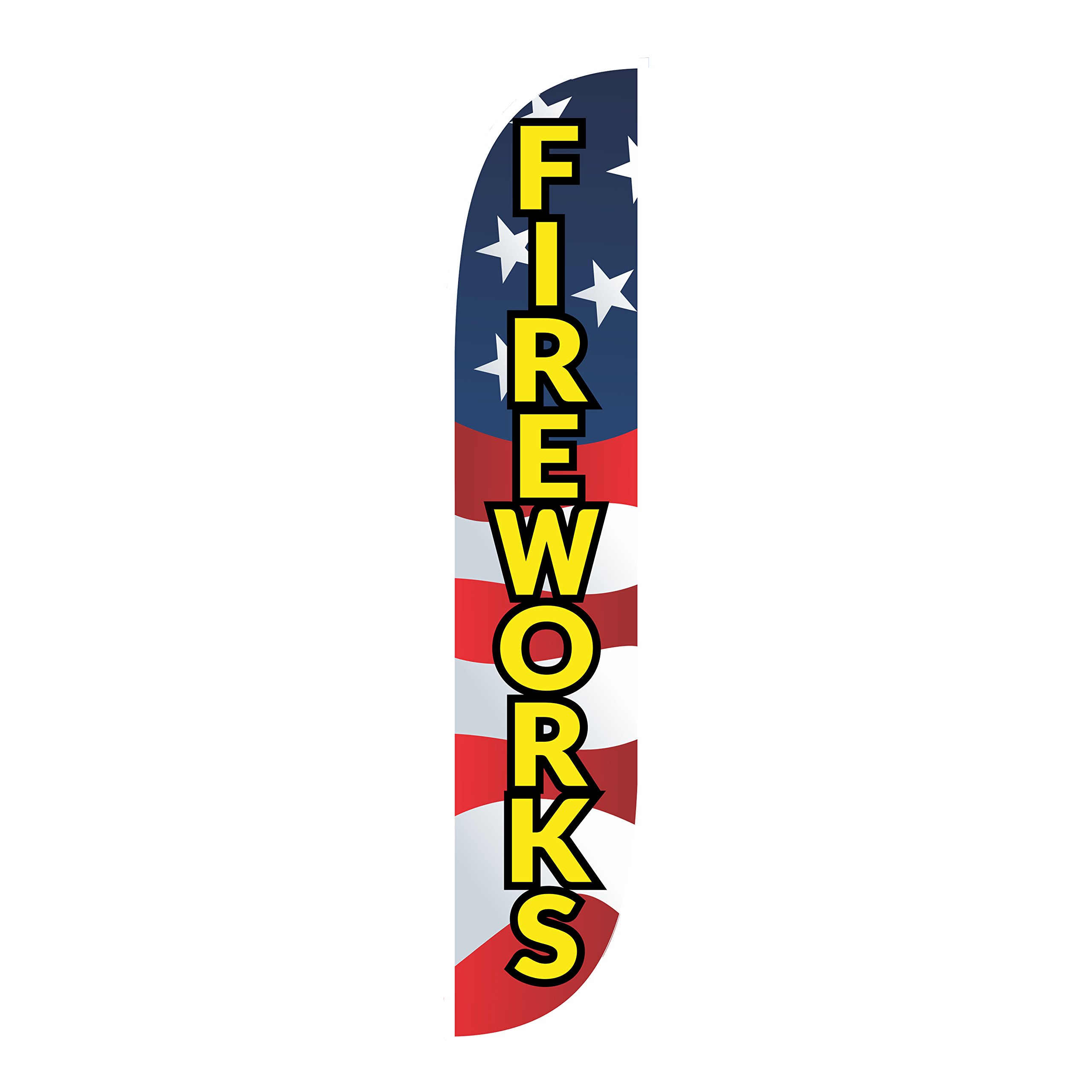 LookOurWay Fireworks Feather Flag, 12-Feet (Hardware Not Included)