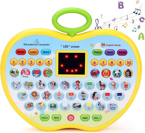 Tableta de aprendizaje para niños de 2 a 3 años, juguete de tableta de aprendizaje preescolar para niñas de 1 año de edad, juguete de desarrollo