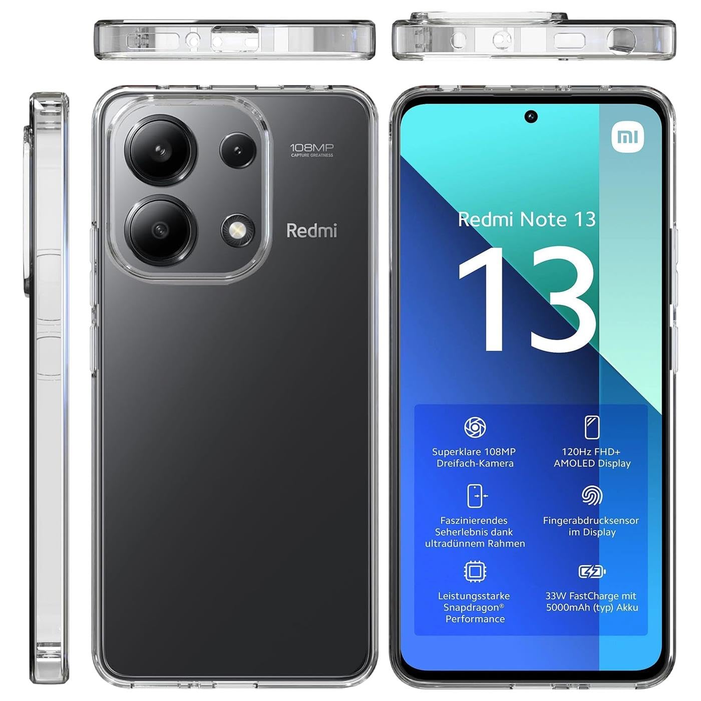 Verco Custodia Trasparente Sottile In TPU Per Xiaomi Redmi Note 13 4G, Cover Flessibile Anti-graffio - 2