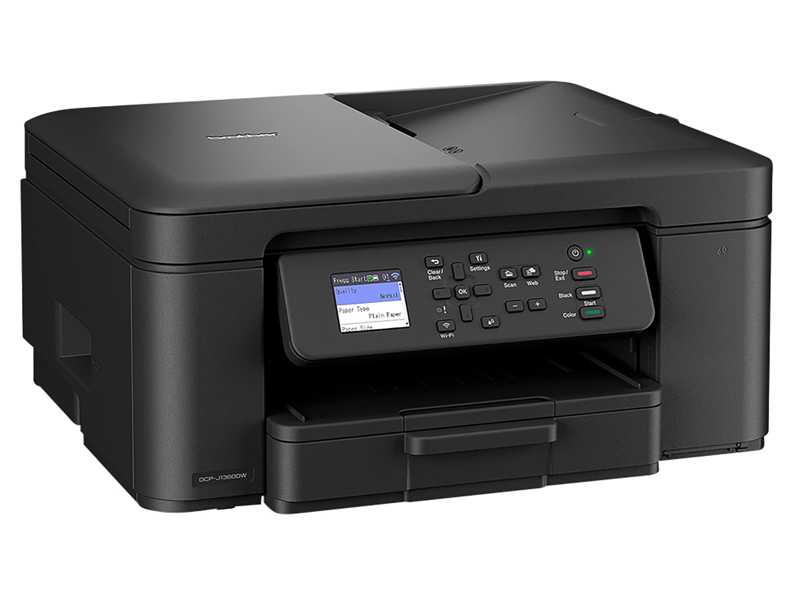 Brother DCPJ1360DW Multifunzione Inkjet a Colori 16 ipm Display 4.5 cm Cassetto 150 fogli ADF 20 fogli WiFi USB Stampa Scan Mobile