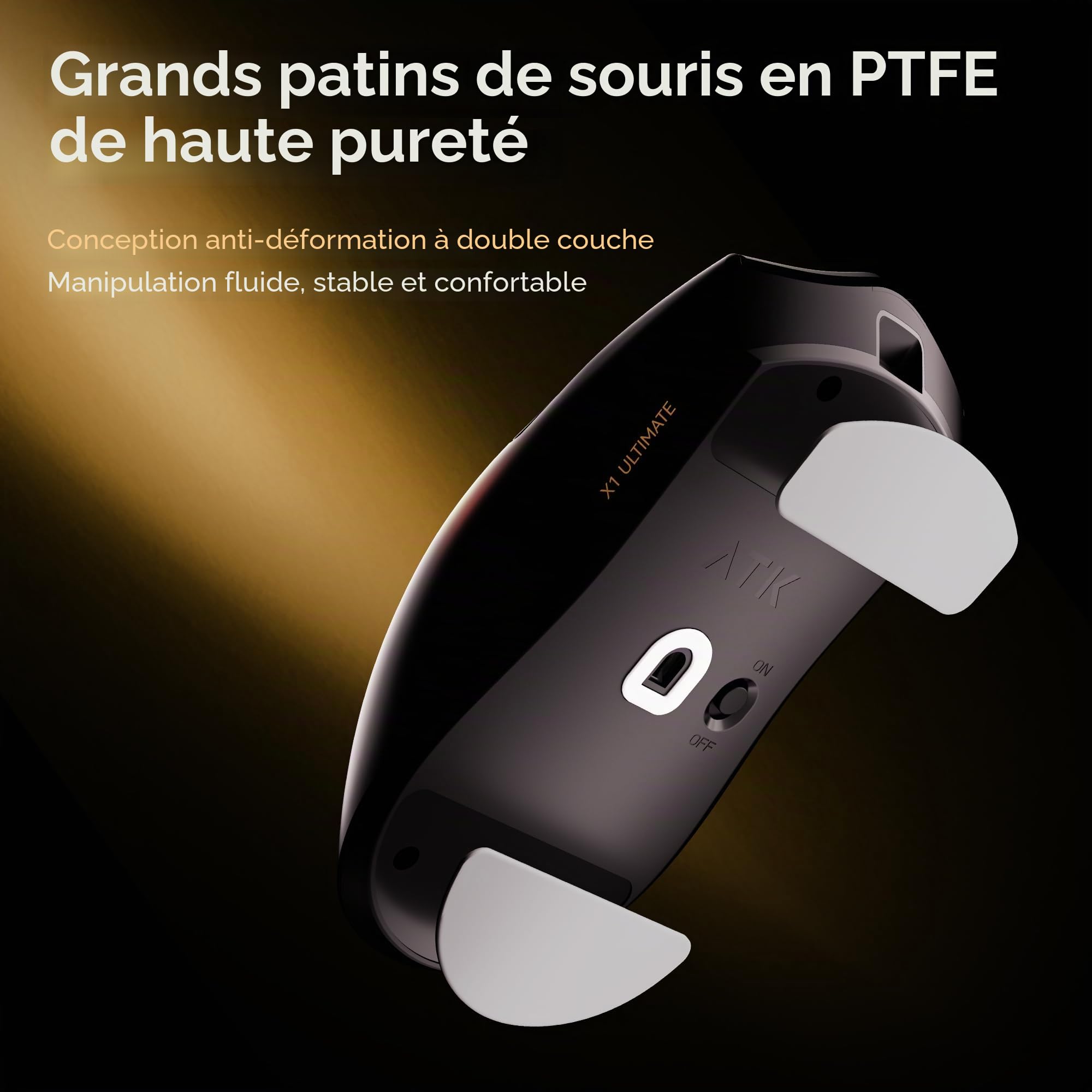 ATK Blazing Sky X1 V2 Extreme Souris de jeu sans fil, capteur ultra PAW3950, DPI jusqu'à 42 000, 54 g, poids léger, 8 K, autonomie de la batterie 265 heures, revêtement nano, double mode 2,4 G/filaire